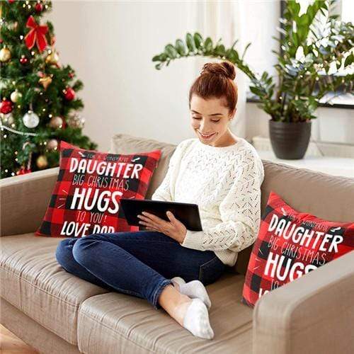 Dad To Daughter - Big Christmas Hugs To You - Cushion Case