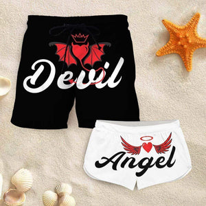 Couple Matching - Angel And Devil - Shorts